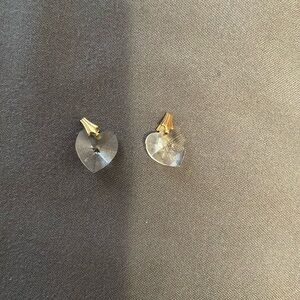 Vintage crystal heart pendant bundle of 2